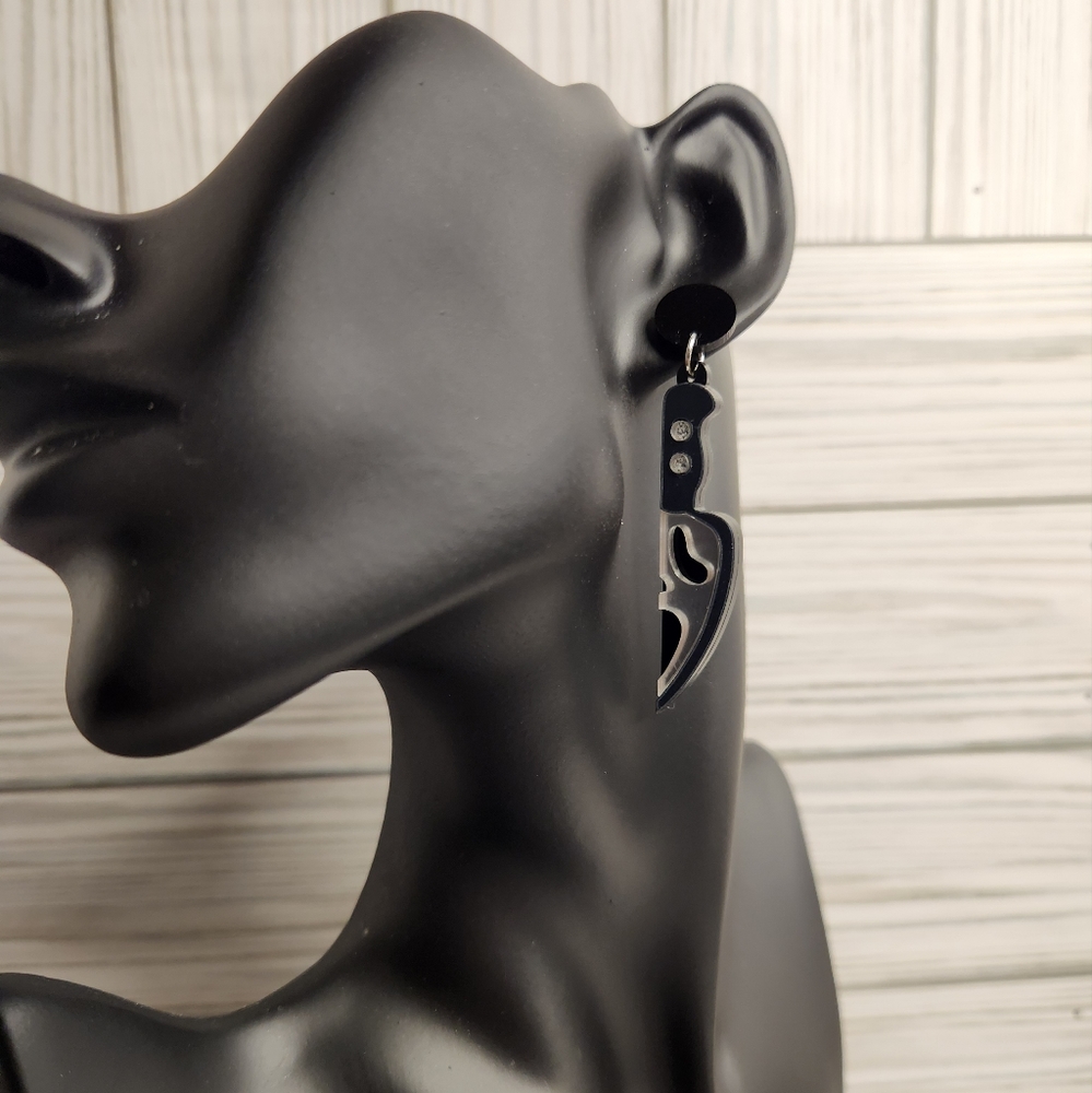 Knife Ghost Face Earrings